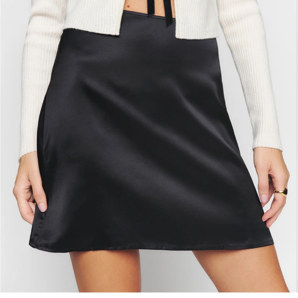 Reformation Benson Silk Mini Skirt